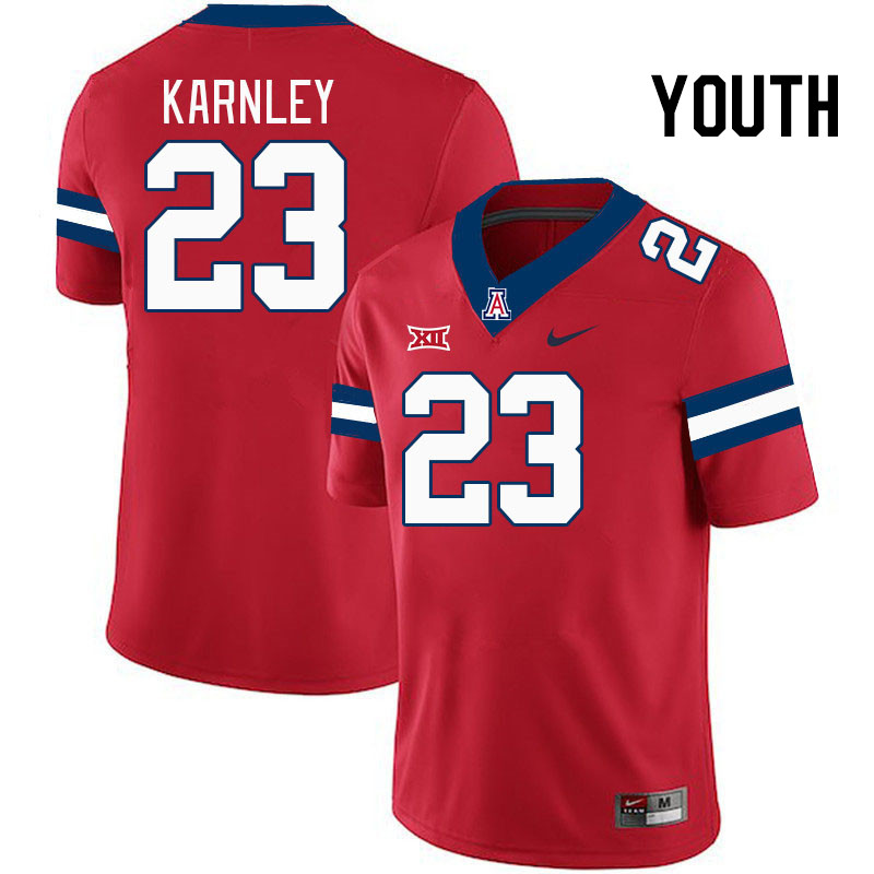 Youth #23 Emmanuel Karnley Arizona Wildcats Big 12 Conference College Football Jerseys Stitched-Red